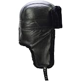 Sandy Ting Trapper Trooper Leather Hat Windproof Warm Ear Flaps Skiing Hat