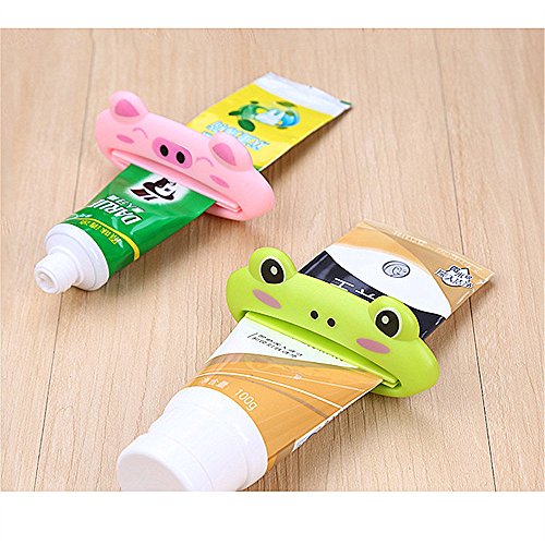 image for TANG SONG 4PCS Cute Cartoon Animal Plastic Toothpaste Cream Squeezers,