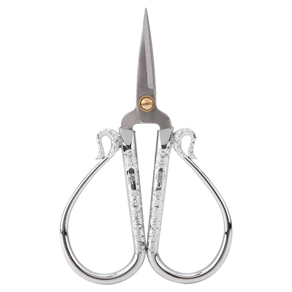 Professional Stainless Steel Vintage European Style Embroidery and Cross Stitch Scissors for DIY Sewing Needlework Craft Art - Silver