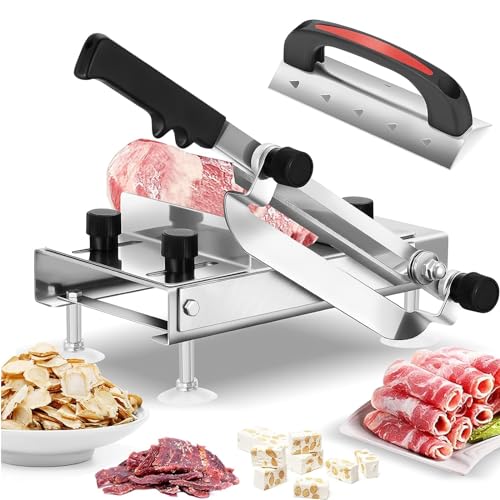 BAOSHISHAN Manual Frozen Meat Slicer, Stainless Steel Meat Cutter Beef