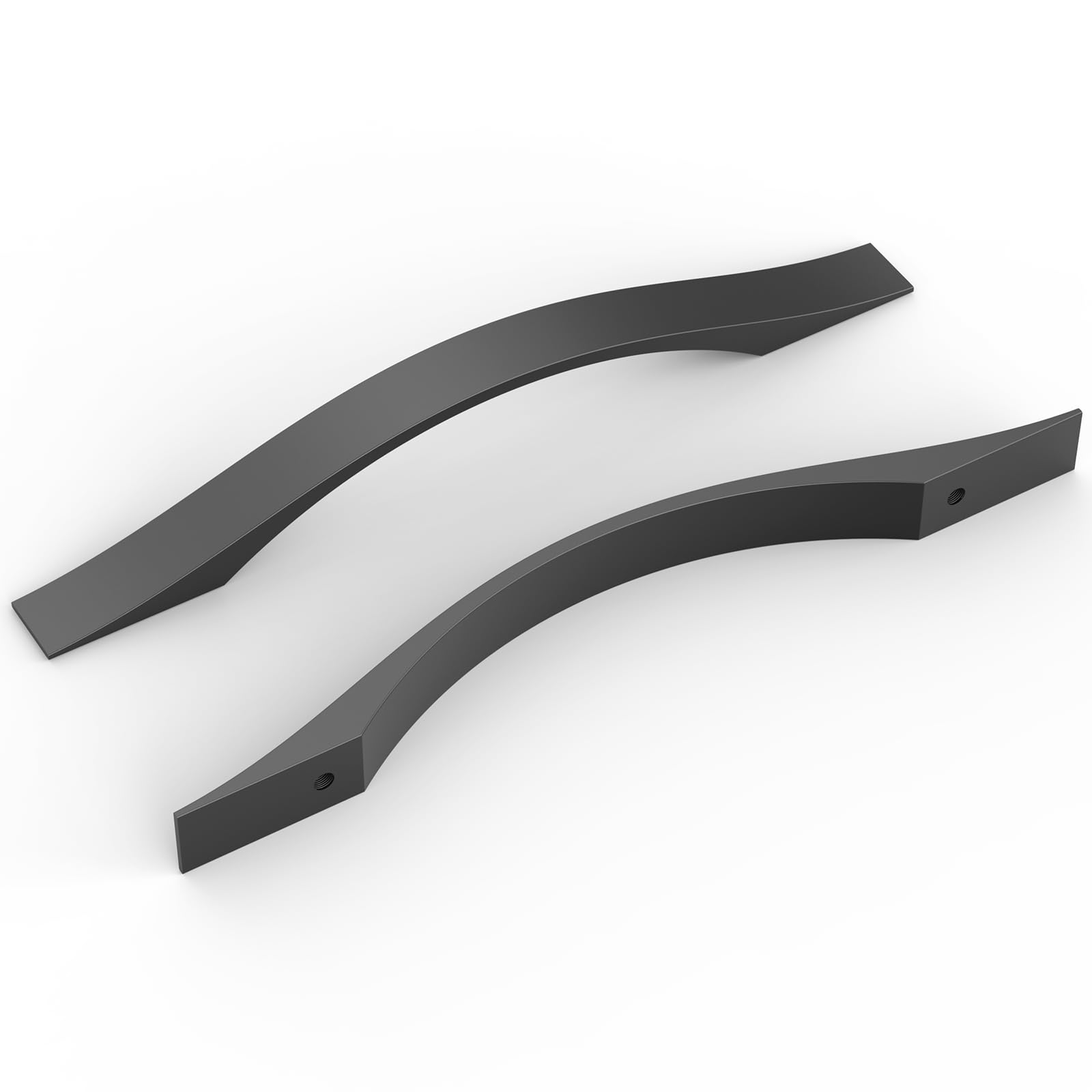 FURNIWARE Pack of 10 Black D-Shape Drawer Pulls, Kitchen Handles 128mm(5 Inch) Hole Center, Modern Cabinet Door Handles for Bathroom and Cabinets Cupboard