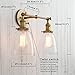 PERMO Double Sconce Vintage Industrial Antique 2-Lights Wall Sconces with Oval Cone Clear Glass Shade (Antique)