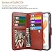 iPhone 6S Plus Case, HESPLUS [Detachable Wallet] iPhone 6 Plus Wallet Case with [9 Card Slot][ID Holder][Wrist Strap] - Premium Magnetic Leather Flip Cover Case for iPhone 6/6S Plus - Brown