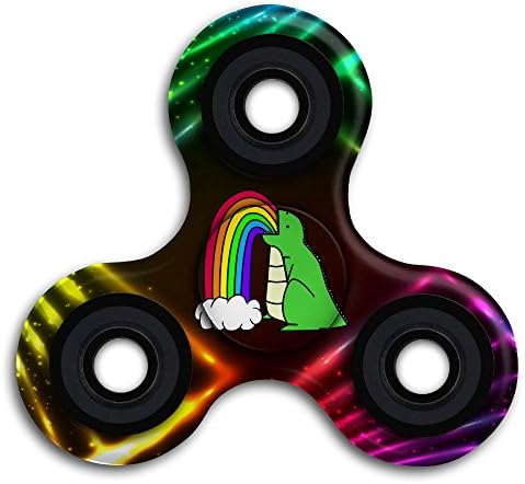 Rainbow Dinosaur Tri-Spinner Hand Spinning Fidget Toy Stress Reducer EDC Focus Toy For Kid And Adult High Speed Relieving ADHD, OCD, Anxiety