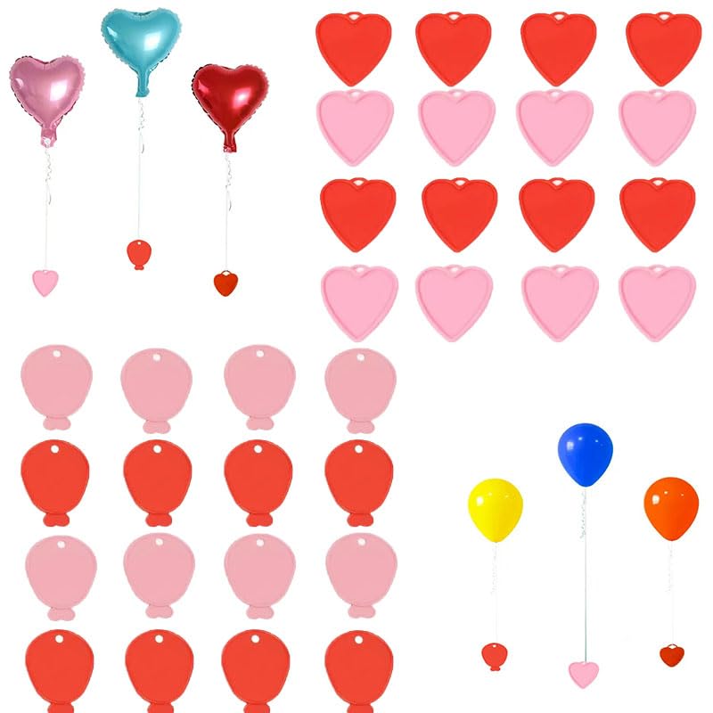 Photo 1 of 32pcs Balloon Weights Plastic Heart Shaped Balloon Pendant for Wedding Birthday Party Celebration Decoration Supplies (Red & Pink)?