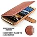 Mulbess Layered HTC One M9 Leather Case，Flip Phone Case Wallet with Magnetic Clasp for HTC One M9 Cover, Brown