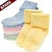 Baby Socks,Mossio 6 Pack Newborn Socks Non Skid Crew Organic Socks Rubber Bottom (6 Color,1-3 Years)
