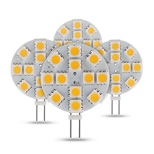 Albrillo G4 LED Bulb 3W, Warm White Non Dimmable, DC 12V, 4 Pack