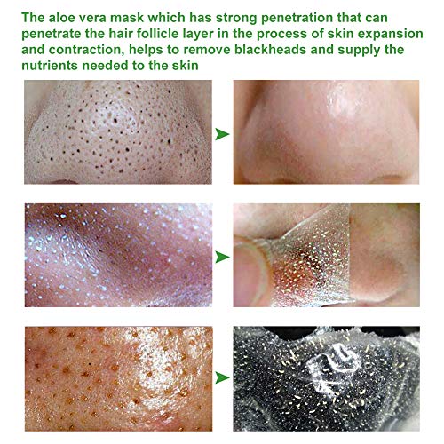 Aloe Vera Face Mask, Peel-off Mask, Blackhead Remover Mask, Deep Purifying Cleansing - Acne Treatment - Oil Control - Facial Moisturizing, 160g - Thumbnail 6