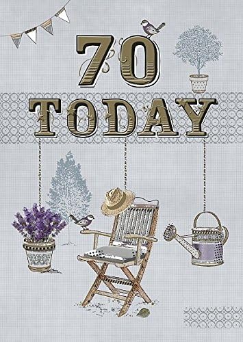 70 TODAY BIRTHDAY CARD BLUE & GOLD MALE BIRTHDAY CARD H880