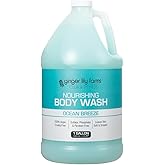 Ginger Lily Farms Club & Fitness Nourishing Body Wash, 100% Vegan & Cruelty-Free, Bath & Shower Gel for Men and Women, Ocean Breeze Scent, 1 Gallon (128 fl. oz.) Refill