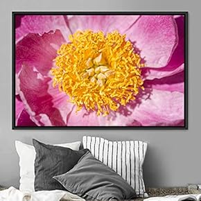 signwin Framed Canvas Wall Art Bright Flowers Closeup...