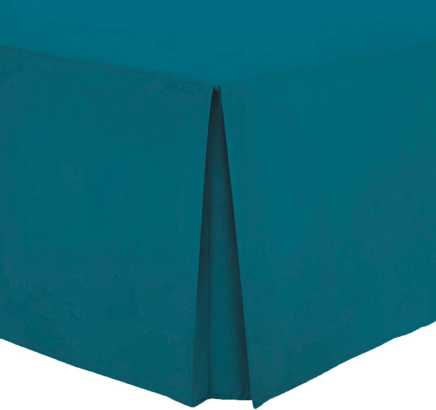 AmigoZone Plain Cotton Percale Platform Base Valance Pleated (Teal, Super King)