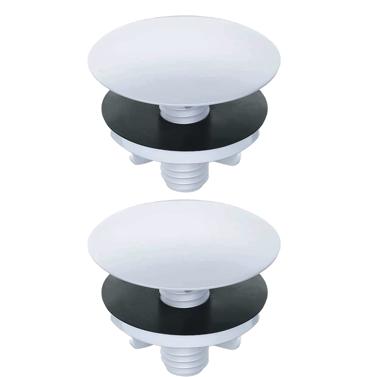 2Pack Kitchen Sink Hole Cover Faucet Hole Cover Kitchen Bathroom Basin Sink Tap Hole Plate Stopper Cover Blanking Metal Stainless Steel Plug 50mm, White
