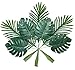 ShoppeWatch Artificial Palm Leaves with Stem (20 Pcs) Tropical Philodendron Monstera Fronds Party Decorations Faux Palm Tree Plant Leaf Fake Imitation Ferns Branches Home Kitchen Plastic Decor AF49