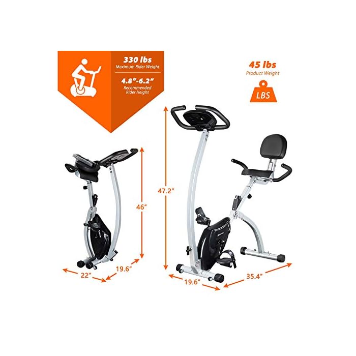 BCAN Folding Exercise Bike, Upright Bicycle with Heart Rate