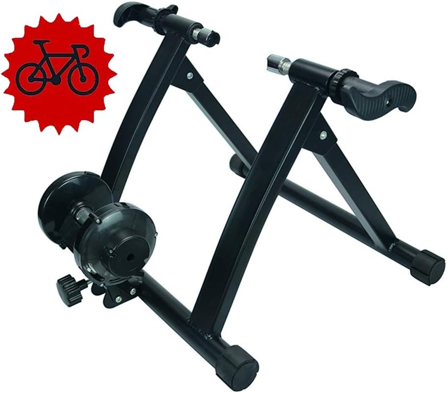 FHUILI Foldable Bike Trainer - Magnetic Bike Trainer - Bike Rollers Stand Wireless Magnetoresistance Portable Bicycle Exercise Training Foldable Indoor Cycling Trainer