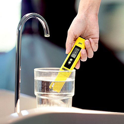 URCERI Digital PH Meter, PH Meter 0.01pH High Accuracy, Water Quality Tester with 0-14pH Measurement Range, for Household Drinking Water Swimming Pools Aquariums and Hydroponics
