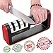 Knife Sharpener - Kitchen Manual Knife Sharpener, 3-Stage Diamond Professional Knife Sharpening Tool To Help Blunt Knife Into Sharp Knife (Black)