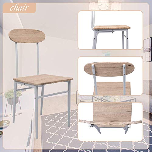 Dporticus 5-Piece Kitchen & Dining Set Kitchen Table and Chairs with Metal Legs