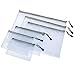 eBoot 6 Pieces Multi-size Zipper File Bags Paper Document Bag Mesh Documents Pouches with Cleaning Cloth for Organize Supplies, Cosmetics, Travel Accessories