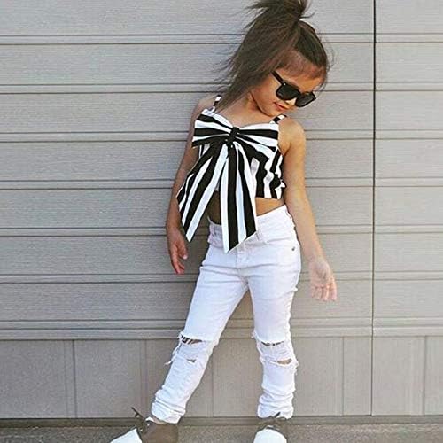 black and white striped pants girls