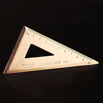 SODIAL Thickness 0.08inch Super Durable Brass Set Square Triangle-Ruler Stationery Math G