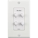 Herdio in-Wall Speaker Selector Switch - 4 Channel Home Audio Speakers Controller for Pair of Speakers - Support 120W Peak Power Per Channel