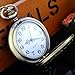 Godagoda Womens Antique Bronze Color Round Pocket Watch Hollow Flower Engraved with Link Chain 79cm