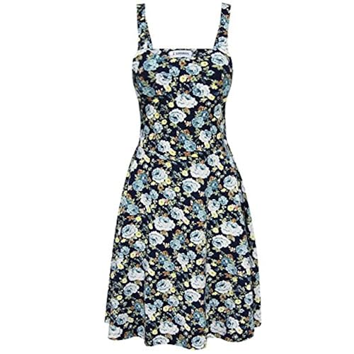 Navy Blue Floral Dress