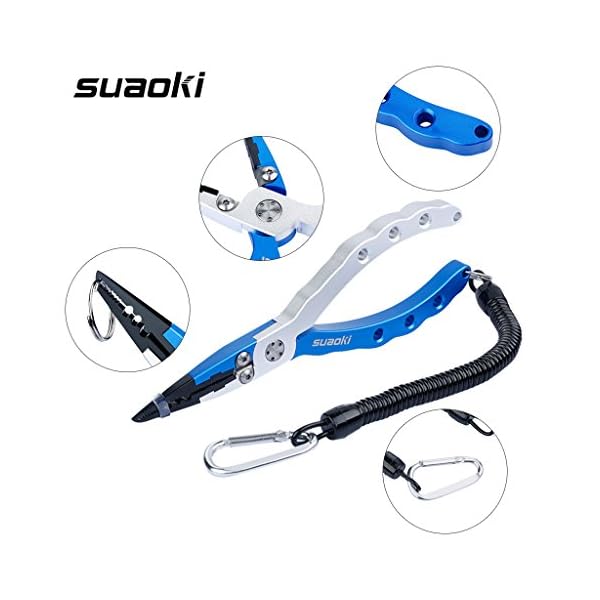Suaoki-Stainless-Steel-Fishing-Pliers-Saltwater-Aluminum-Handles-Tools-for-Cutting-Braid-Line-and-Remove-Hooks-Lure-with-Sheath-and-Lanyard