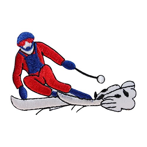 ID 1476 Snow Skiing Patch Dow Hill Ski Winter Sport Embroidered Iron On Applique