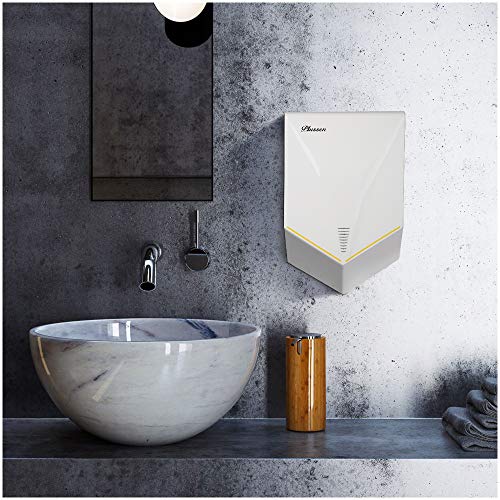 PLUSSEN Premium Commercial Automatic High Speed Hand Dryers for Bathrooms with Two Hot Air Outlet, Fast Drying in 10 Seconds, ABS Compact Electric Hand Dryer Blower - Thumbnail 4