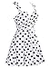 Vintage skirted swimdress multicolour printed one piece swimdress bathing suits beach wear for women modern drape soft colour swimwear,Polka Dot White,2XL/14-16