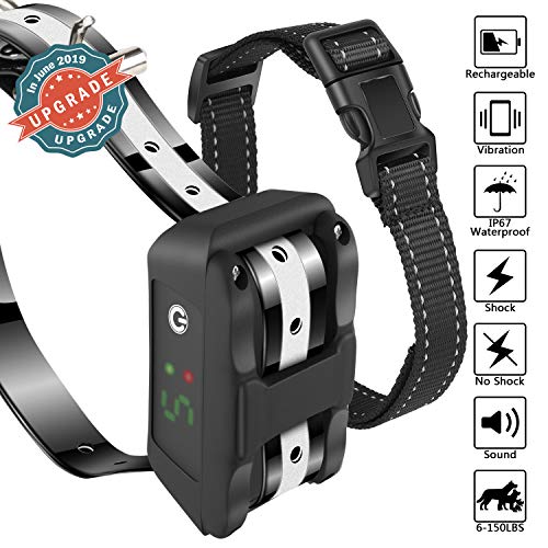 Dog Bark Collar [Newest 2019] Anti Bark Collar-5 Adjustable Sensitivity and Intensity Levels-Dual Anti Barking Modes-Rechargeable/Waterproof/NO Hurt/Humane Bark Collar for Small Medium Large Dog