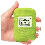 Pocket Blanket (Traveler's Ground Sheet) - Water Resistant, Foldable, Lightweight, 5 oz, 6.25 x 4.16 feet - for Camping, Beach, Hiking or Picnic (1 or 2 person)