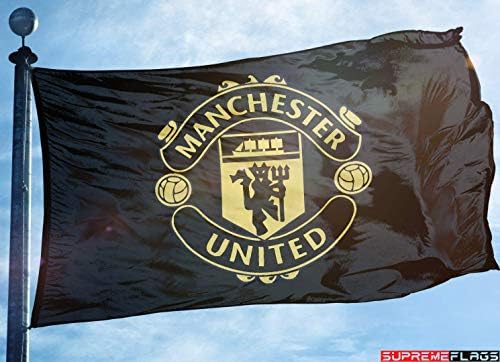 Manchester United Flag Banner 3x5 England Football Soccer Black Gold Premium