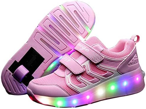 Ehauuo Unisex Roller Shoes Girls Roller Skate Shoes Boys Roller Sneakers LED Light up Wheel Shoes Kids Fashion Lightweight Sneakers Flash Gift