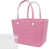 UeKeKicg Beach Bag X Large Rubber Tote Bag, Waterproof Washable Open for Women Croc Bag Hand Bag for Beach Pool Yoga