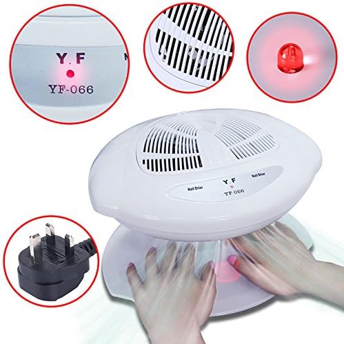 Nail Polish Dryer Fan UK PLUG Infrared Auto Sensor Induction With Warm & Cool Wind For Both Hands And Feet White By VR Beauty