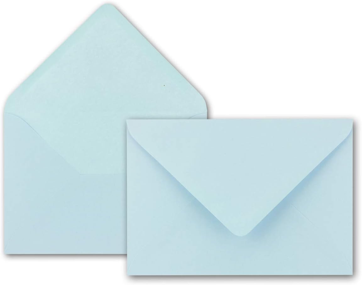 NEUSER PAPIER 75x envelopes in baby blue 80 g/m² envelopes in DIN B6 format 12.5 x 17.6 cm wet glue without window