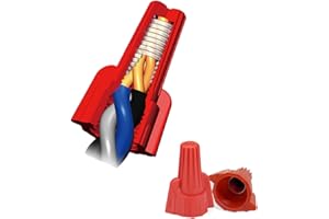 Winged Wire Connectors Nuts，Dicio Large Wire Cap UL Listed Red Wire Connectors Nuts Assortment Kit 18-8 AWG for Connect Electrical Wiring