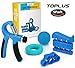 Hand Grip Strengthener, 5 Pack Grip Strength Trainer Grips Workout Kit - Adjustable Hand Non-Slip Gripper 22-88lbs, Finger Strengthener/Stretcher, Hand Grip Exercise Ring, Stress Relief Ball