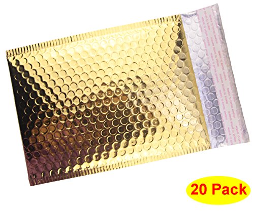 HOSL 20 Pack Metallic Padded Bubble Mailers 6.25"(W) x 9.25"(L) (Inner) Golden - Thumbnail 4