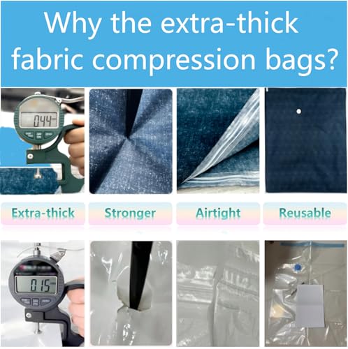 12-Pack Heavy Duty Vacuum Storage Bags with Hand Pump Included, 3 Jumbo+3 photo 8