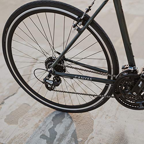 6KU Canvas Hybrid Bike, 24-Speed Urban City Commuter Bicycle-green-Medium, Deep Forest, 50cm/Medium