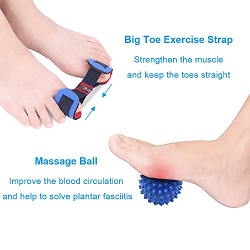 Bunion Corrector and Bunion Relief Kit for Bunion, Hallux Valgus, Big Toe Joint with Protector Sleeve, Separators, Straightener Splint and Foot Massage Ball by Jarvania - Thumbnail 3