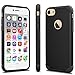 Tekcoo for iPhone 8 Case, Tekcoo iPhone 7 Cute Case, [Tbaron Series] Bumper Case Shock Absorbing Hard Hybrid Slim Thin Cute Cover [Scratch Proof] Plastic Shell + TPU Rubber Inner [Black]