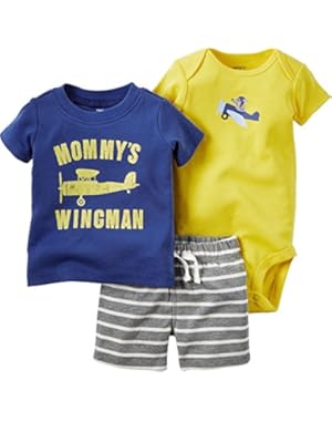 Carters Baby Clothing Outfit Boys 3-Piece Bodysuit & Shorts Set Mommy's Wingman