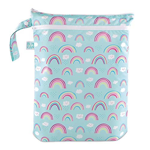 Bumkins Waterproof Wet Dry Bags for Baby, Travel, Swimsuit, Cloth Diapers, Pump Parts, Gym Clothes, Toiletries, Strap to…